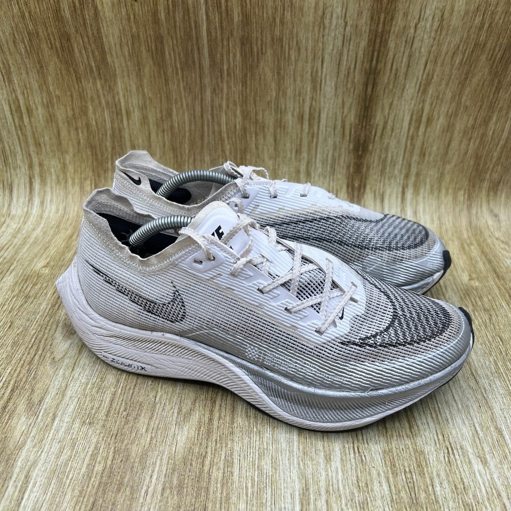Nike ZoomX Vaporfly Next% 2 Women's 8.5 White Silver Running Shoes CU4123-100